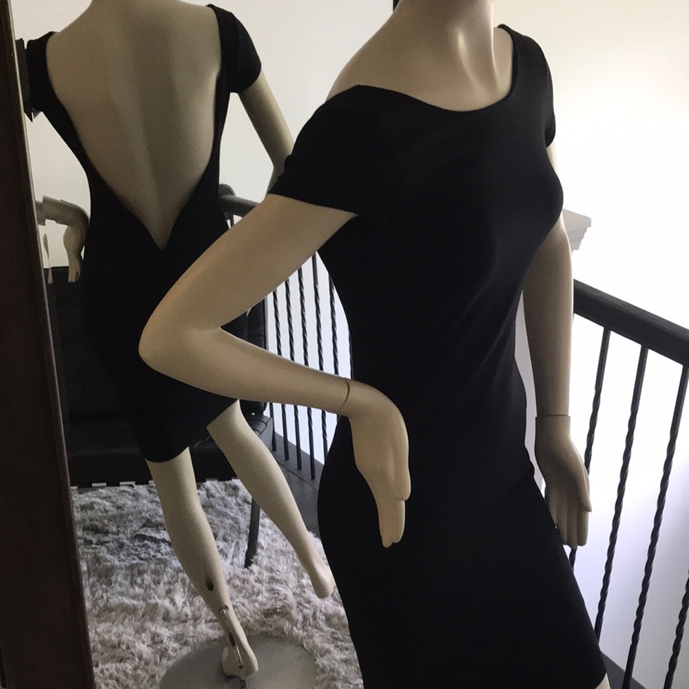 Black backless cocktail dress